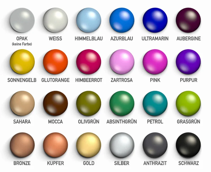 unsere 24 Silikonfarben